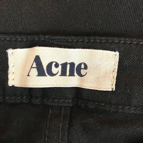 NWOT Acne Kex Wet Black Woman's 5 Pocket Zip Up Jeans Size 26 - Picture 7 of 8